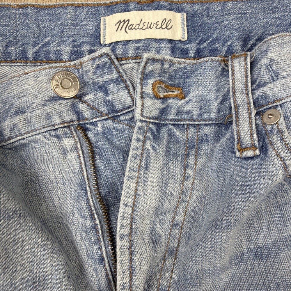 Madewell Perfect Vintage Jeans 27 High Rise 100% Cotton Light Wash Straight Leg - Picture 3 of 8